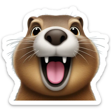 Groundhog with tongue out  sticker