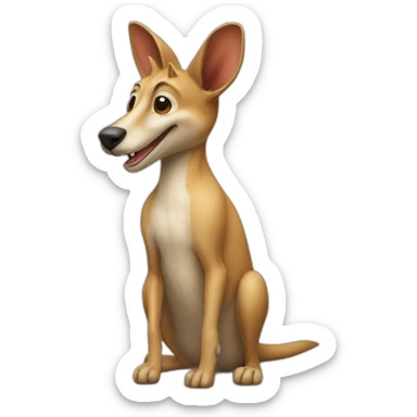 kangourou on a dog sticker