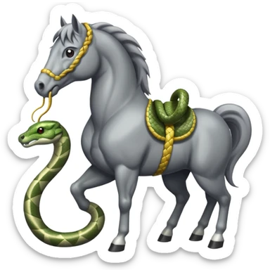 I need a grey horse (or a white one) with a snake sticker
