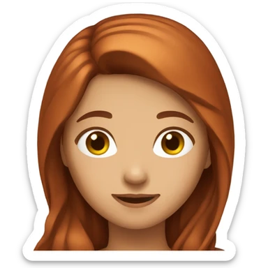long brownish red hair girl sticker