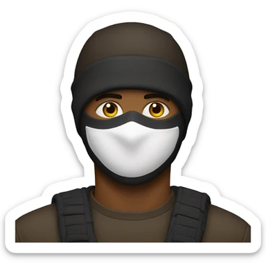 man with ski-mask sticker