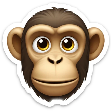 Monkey with a frowning face and 2 thumbs up sticker