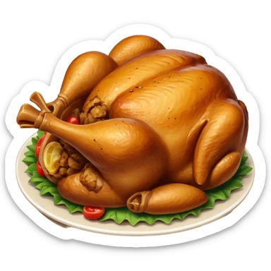 round chicken rost sticker