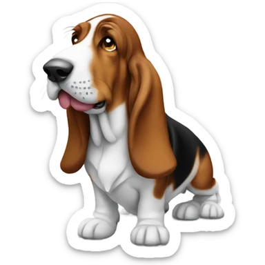 Basset hound dog sticker