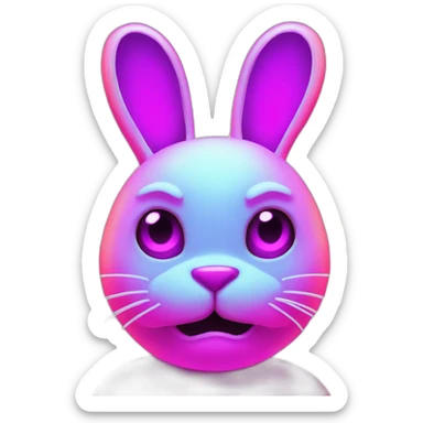 neon bunny evil sticker