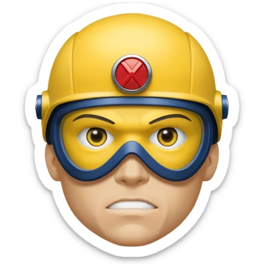 marvel superhero cyclops x-men with iconic yellow visor sticker