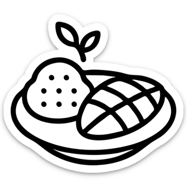 mango sticky rice, minimal, clean, no text sticker