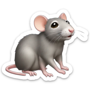 flattened nyc rat sticker
