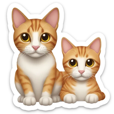 two cats, one tabby siamese and one ginger tabby sticker