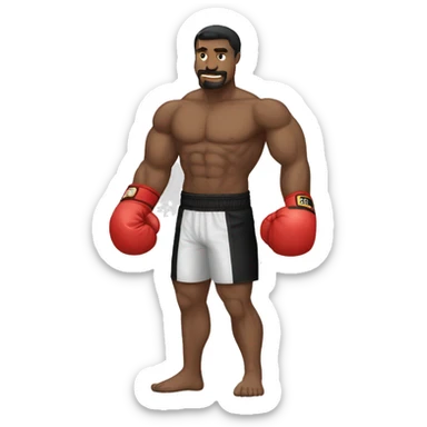 Boxeador con equipo calvo sticker