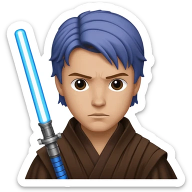 star wars Jedi Knight Anakin with blue lightsaber sticker