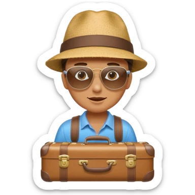 photorealistic tourist with a suitcase sticker