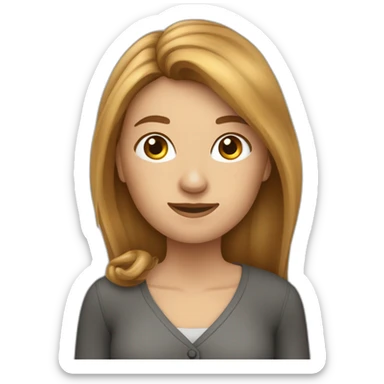 Eine Frau mit braunen Haaren und neben ihr steht ein Pferd sticker