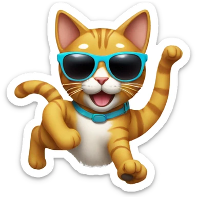 Dancing cat with sunglasses sticker