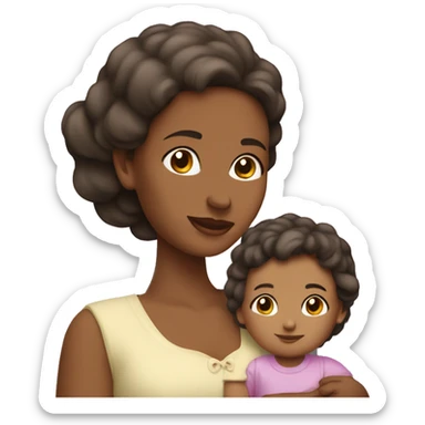 Mamá y niña bebé blancas  sticker