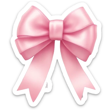 light pink ribbon bow sticker