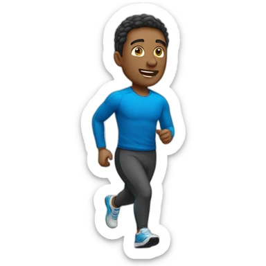 Runner man dressed with sport suit talking to the people sticker