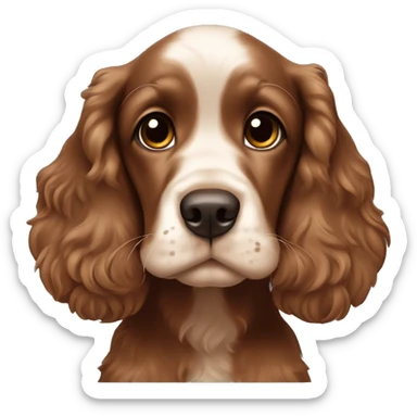 Full brown cocker spaniel puppy sticker