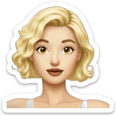 Blonde Russian model taking a selfie sticker