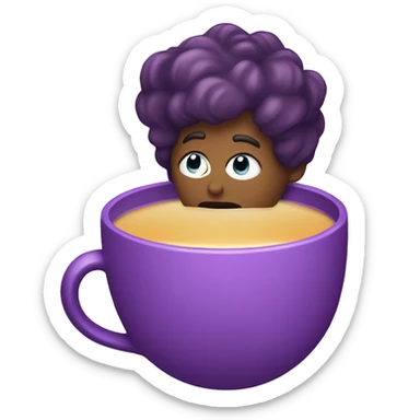 purple cup of tea sticker