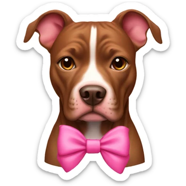 Brown Pitbull with pink bow  sticker