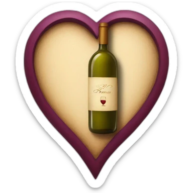 Wine heart sticker