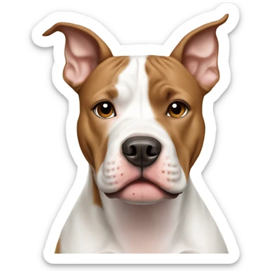 Light brown and white pitbull  sticker