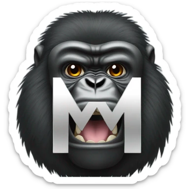 Gorilla with the M letter sticker