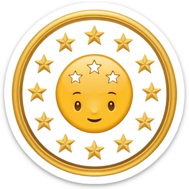 Can u make a emoji with 15 stars in a circle no face no nothin just lines and nothing in the middle and the stars have nothing it in too sticker