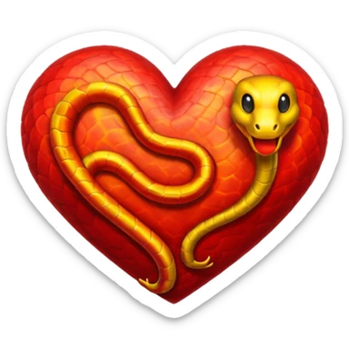 Snake fire heart sticker