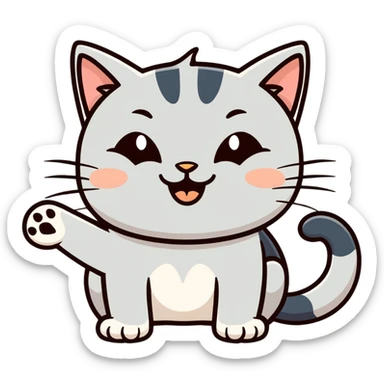 Cat flirting sticker