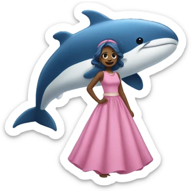 Una ballena con un vestido sticker