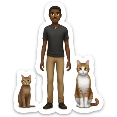 Tall 6”4 brown bf with a bell cat with short white gf sticker