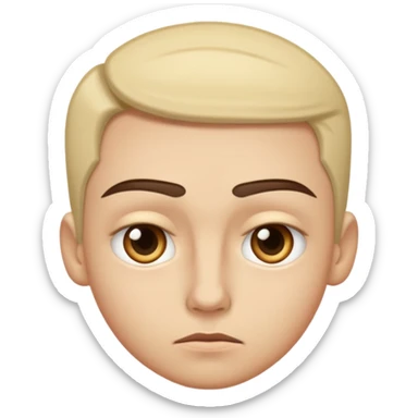 focused sharp eyes, eyebrows slightly angled inward, small straight line mouth, controlled and precise expression, subtle dissatisfaction

 sticker