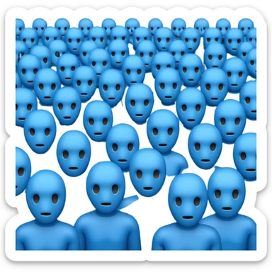 create an emoji for a group of actors with no face, all blue like in the ios emoji. a crowd.  sticker