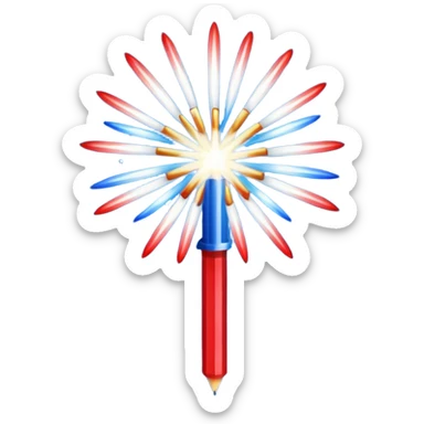 sparkler emoji with red, white, and blue colors for the Fourth of July sticker