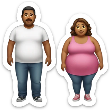 overweight couple sticker