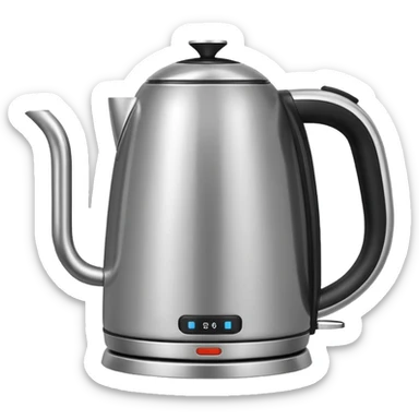 electric kettle, metallic, compatible with default apple emojis sticker