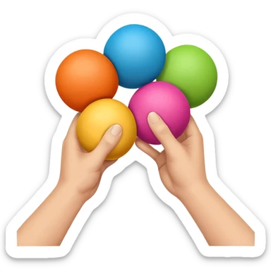 Hand squeezing balls sticker