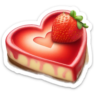 heart shaped strawberry cheesecake  sticker