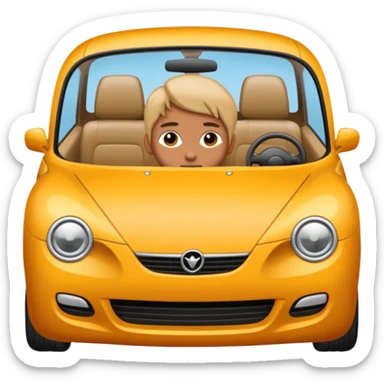 Hard shaped in a car sticker