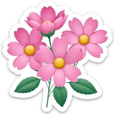 Polaroid photo of pink flowers sticker