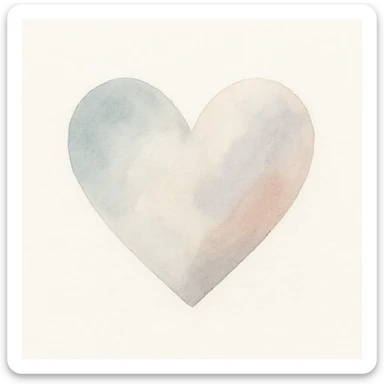 heart symbol representing the concept of love, watercolor art style sticker