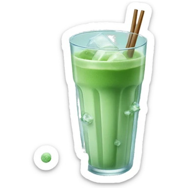  ice matcha with ice cubes sticker