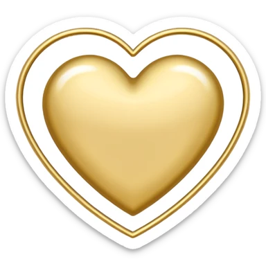 white heart with a gold outline sticker