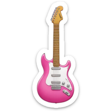 Pink electric guitar for women who sings songs sticker