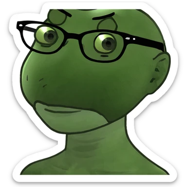 Girl with black glasses  sticker