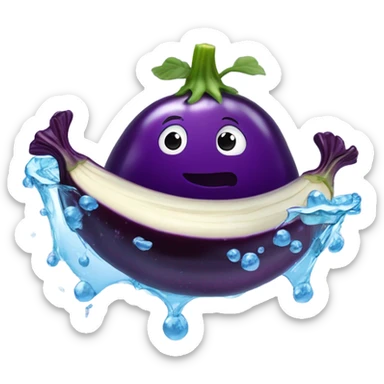 Aubergine sous la douche sticker