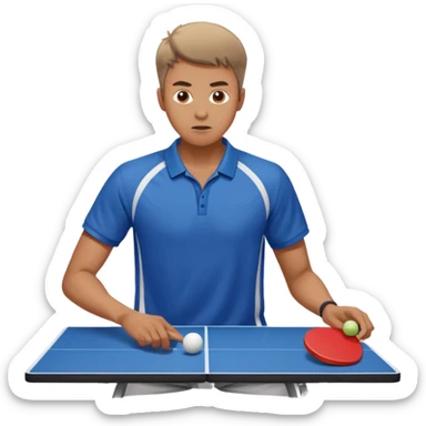 Guy playing ping pong sticker