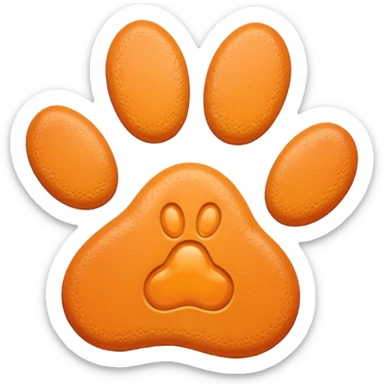 a very pale pastel orange pawprint sticker